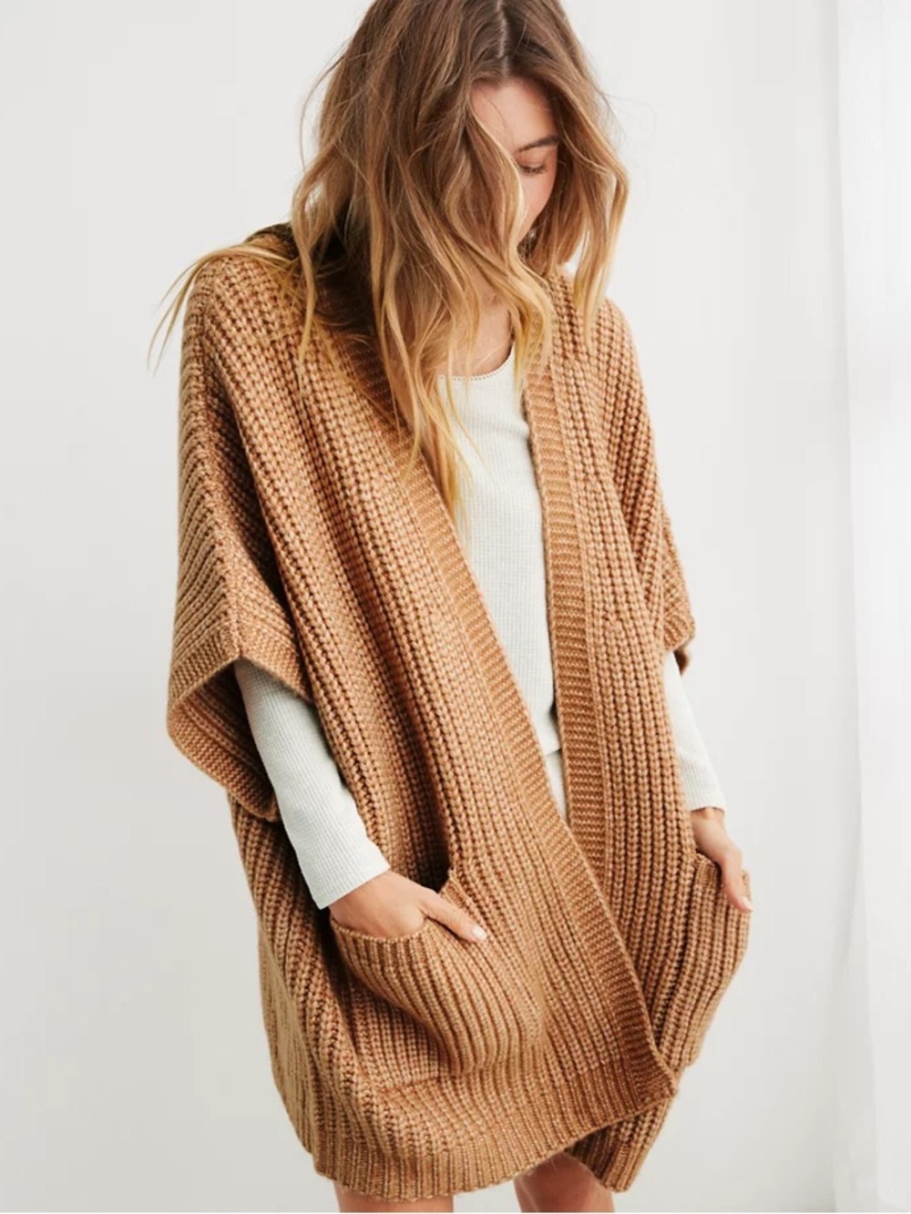Aerie Marled Rib Sweater Cape